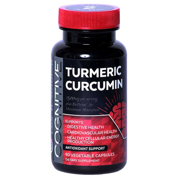 Cognitive Turmeric-Curcumin  w/ BioPerine  NON GMO - 60 Capsules
